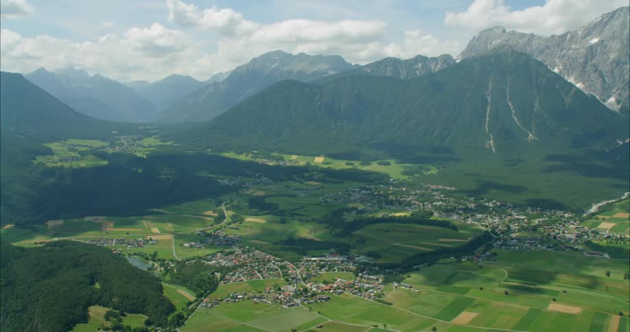 Aerials Of Austrian Alps In Summer