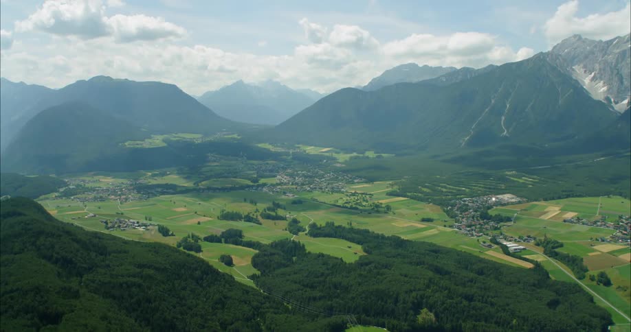 Aerials Of Austrian Alps In Summer
