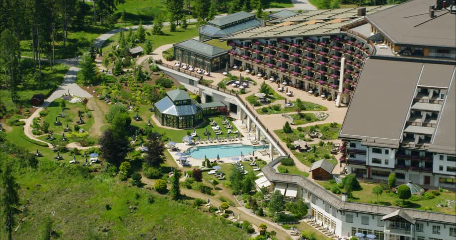 Aerial view of a large resort