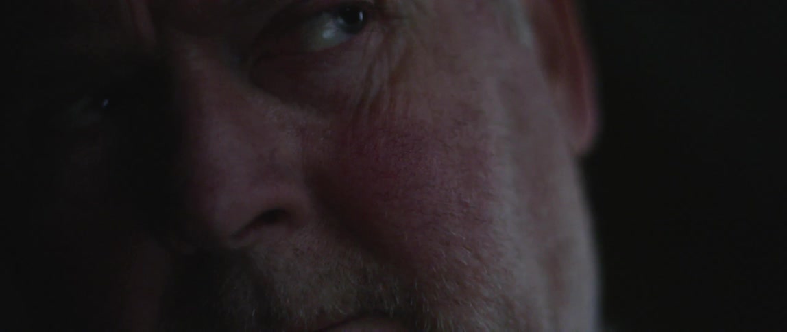 Up close view of a person's face