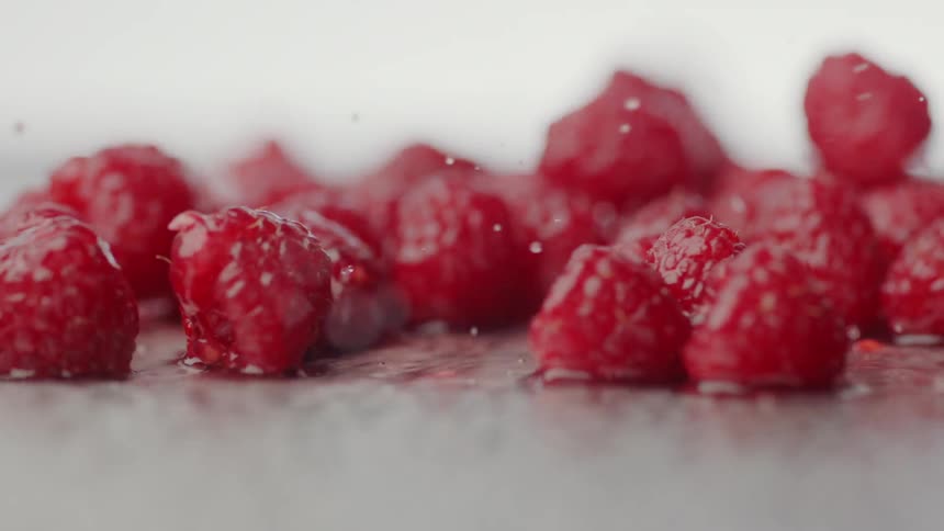 Raspberries are moving in the water