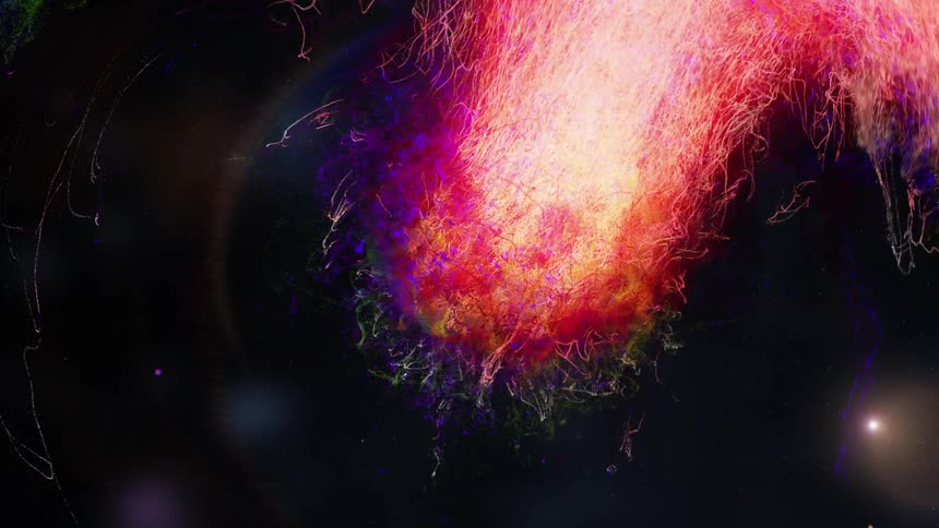 Vibrant graphics exploding into multiple colors
