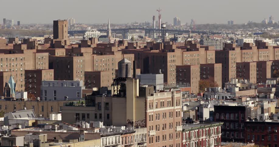 Landscape of a city on a sunny day