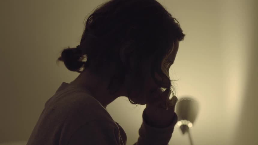 Sad Girl Crying In Her Room