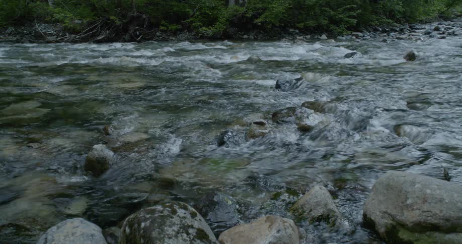A stream of water flowing over rocks