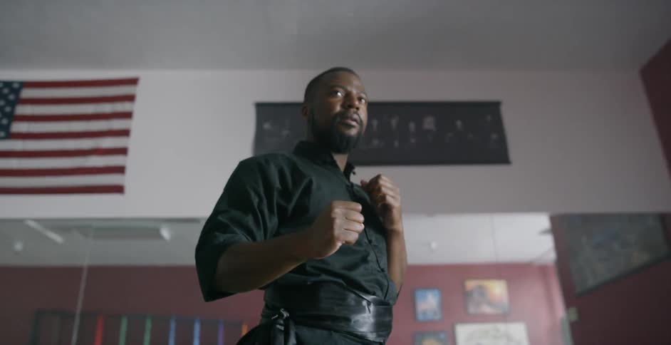 Man Practicing Karate