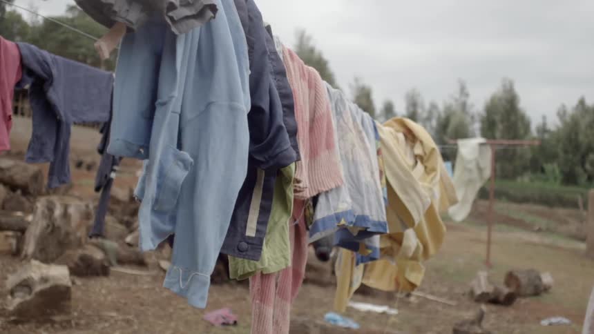 Laundry hanging out to dry