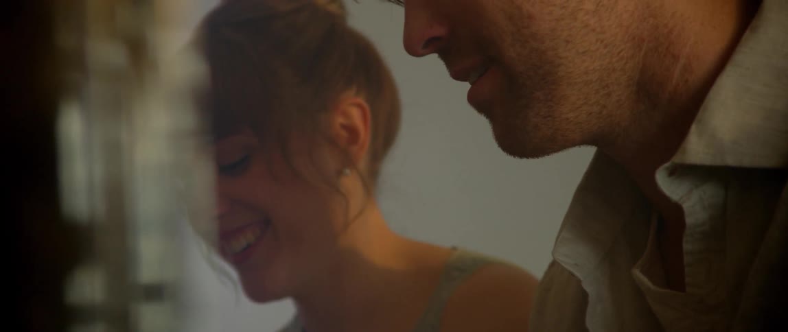 A man and a woman talking