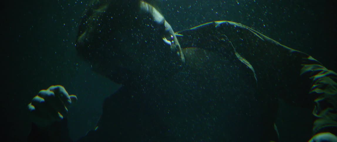 A man in deep water