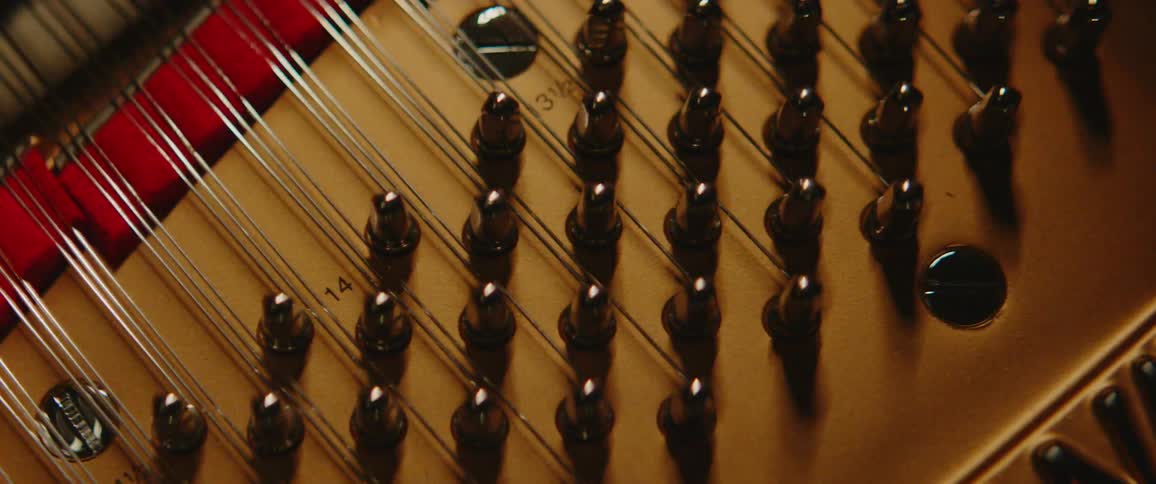 Light shines on instrument strings