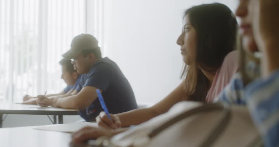 College students attend class during the day