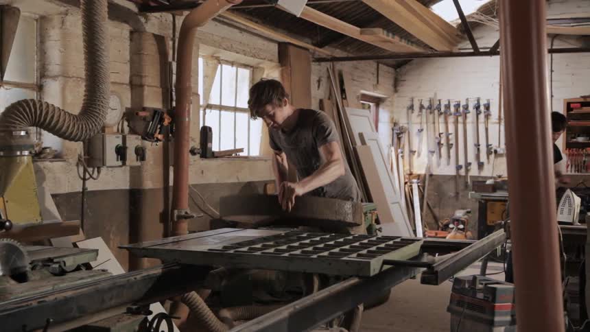 A man is building something