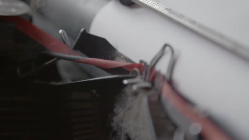 Close up of a typewriter ribbon