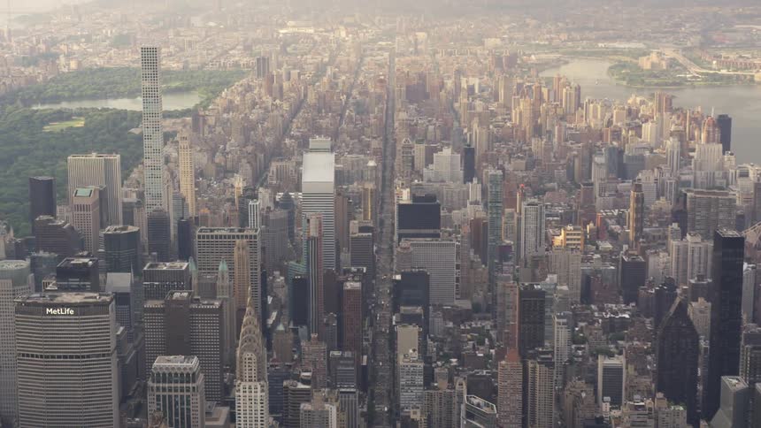 New york city skyscrapers and central park