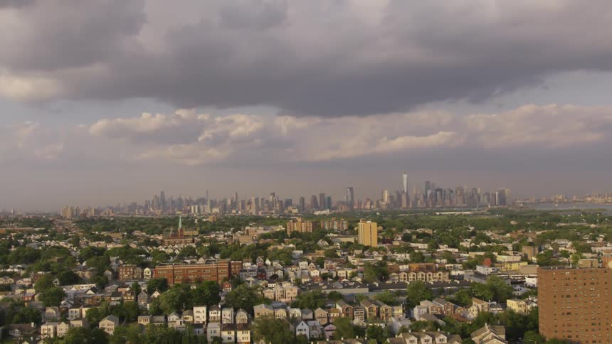 Panning shot of a skyline