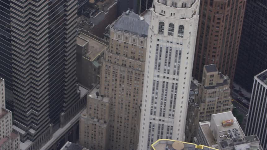 Skyscrapers stand in a city