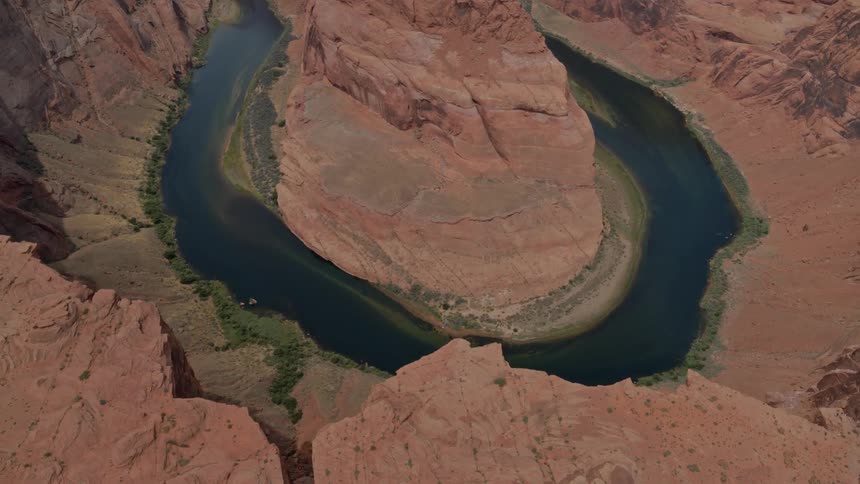Red rocks and gorges with a river running through