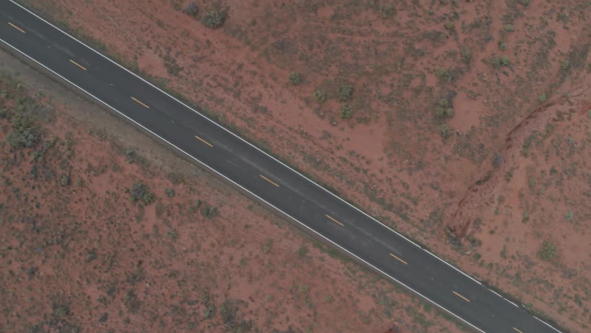The highway is empty by the desert