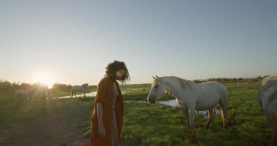 Friends Hang With Horses And Watch The Sunset At The Beach