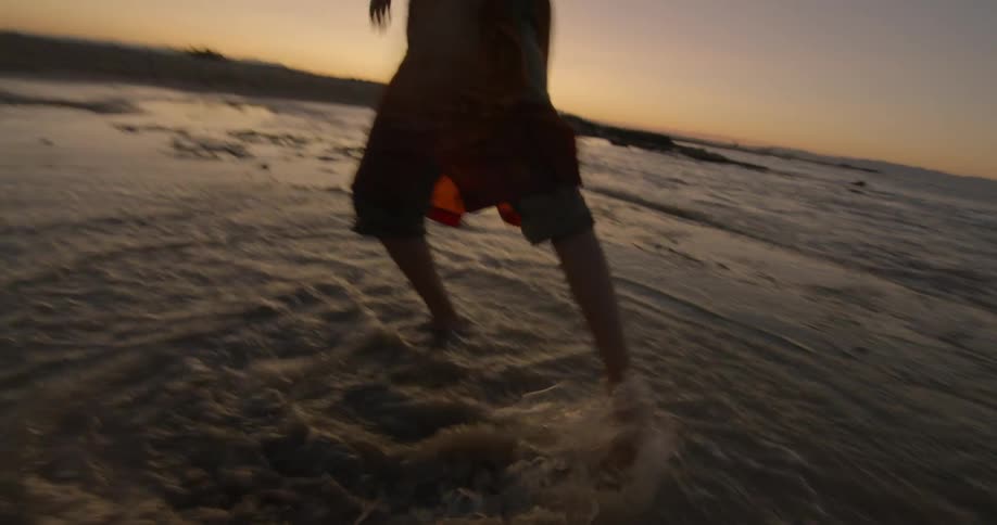 A person making waves with their feet