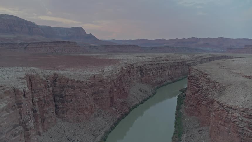 Red rocks and gorges with a river running through