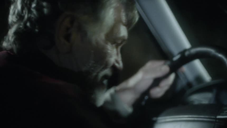 A man starts the cry frantically trying to get away