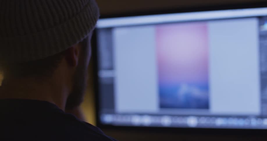 Man Editing Photos