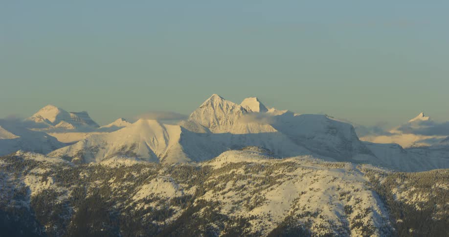 Snow covered hills and mountains
