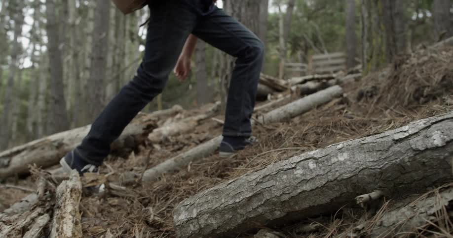A person walking up a hill