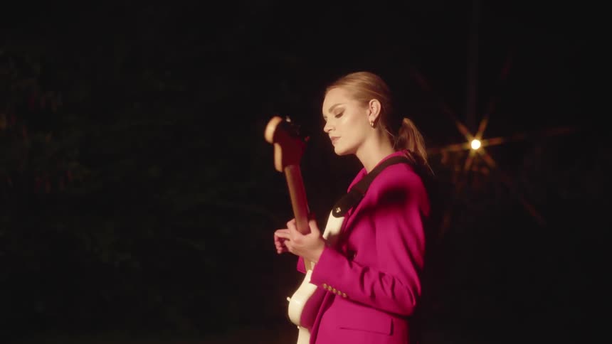Girl Plays Electric Guitar