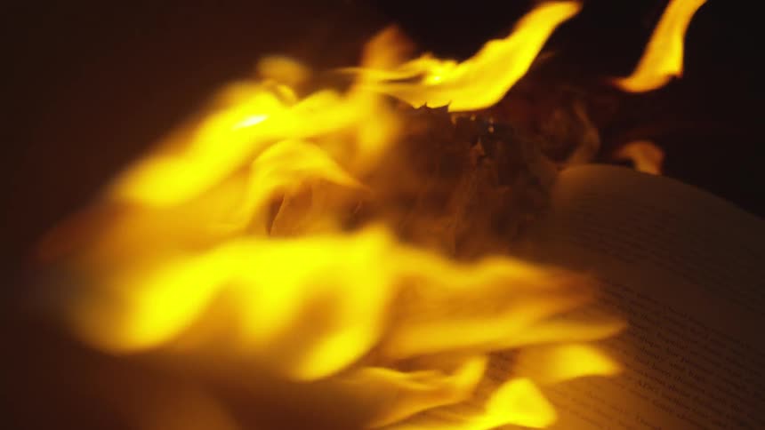 Abstract People Burning Various Objects In Warehouse