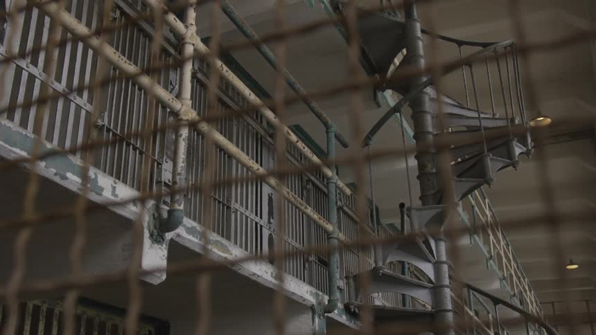 The prison is empty from behind the fence