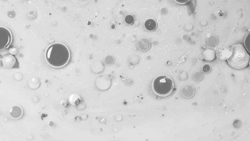 The paint mixes with bubbles all over