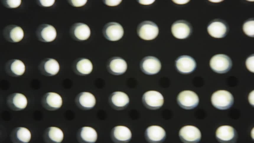 Hundreds of white dots pass by