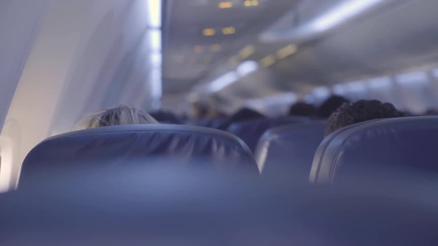 People sitting in airline seats