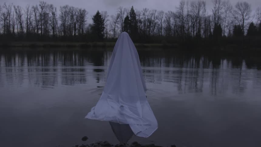 Bedsheet Ghost In Pond