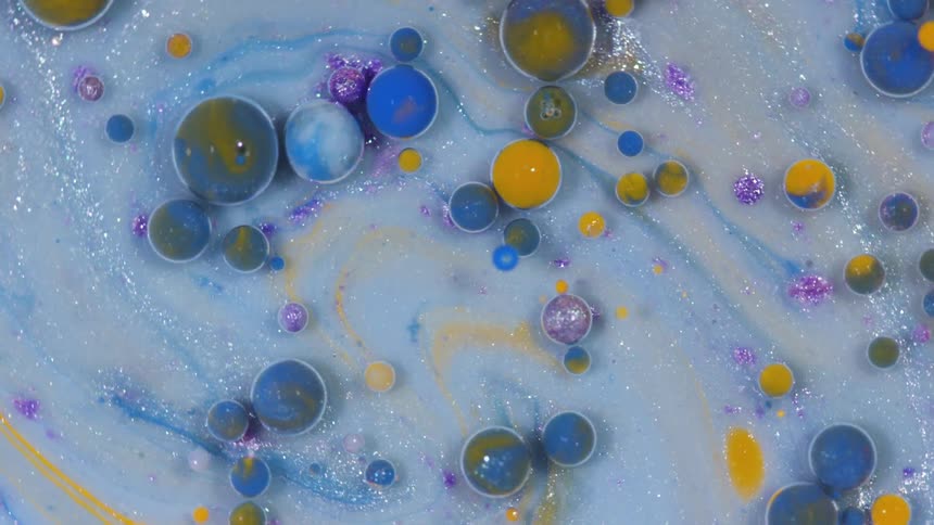 The paint is full of different color dots