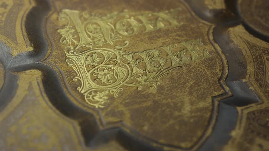 A light shines on a bible cover