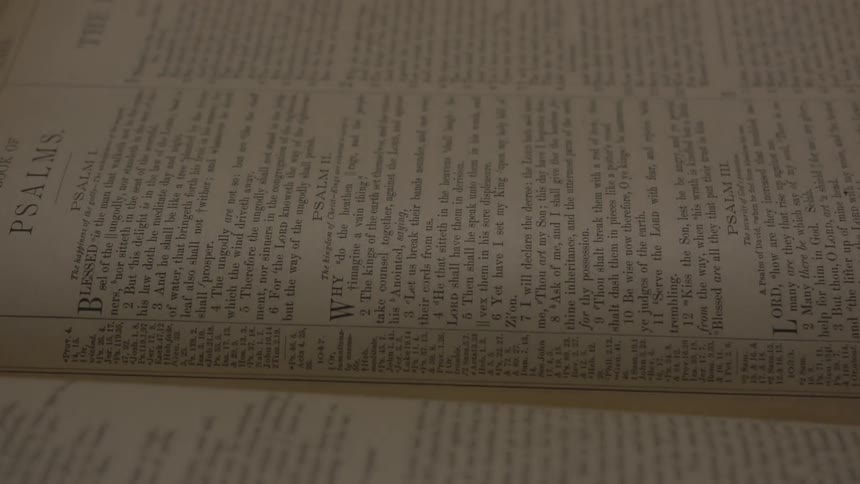 A side view of the bible on psalms