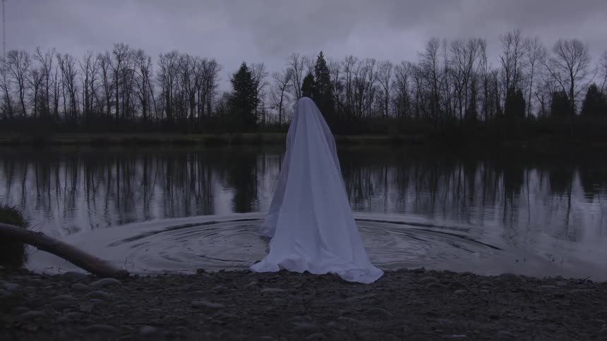 Bedsheet Ghost In Pond