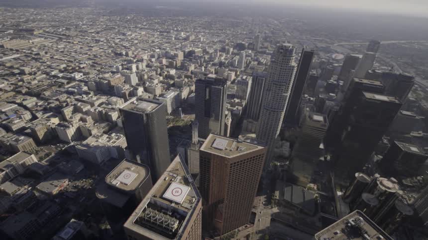 Aerial view of skyscrapers