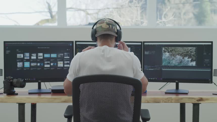 Man Editing Footage