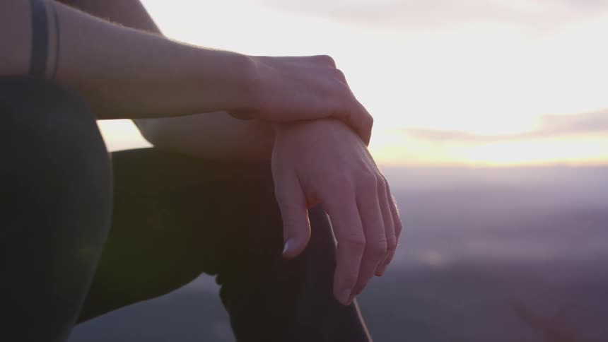 Man Hiking And Taking Pictures In Nature