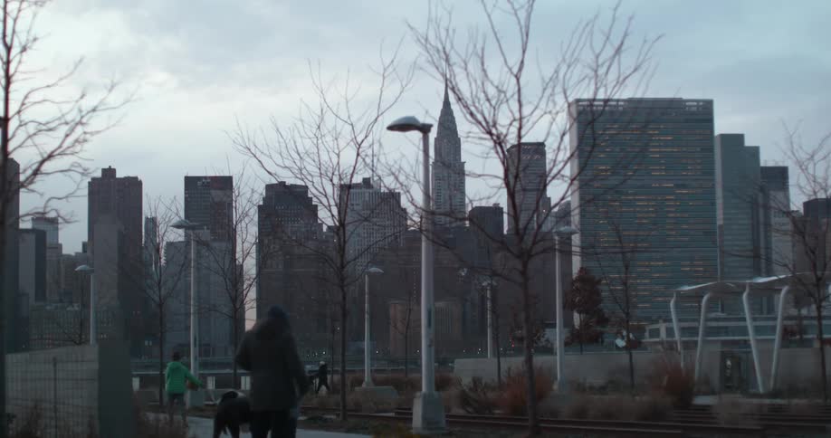 A gloomy day behind the big city skyline