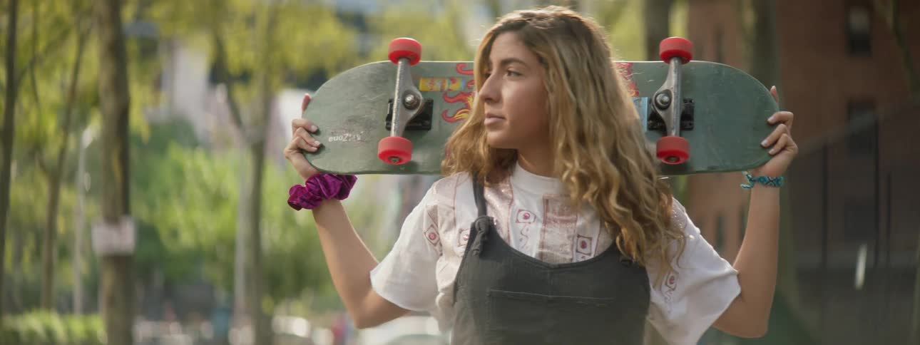 Woman Skateboarding In New York