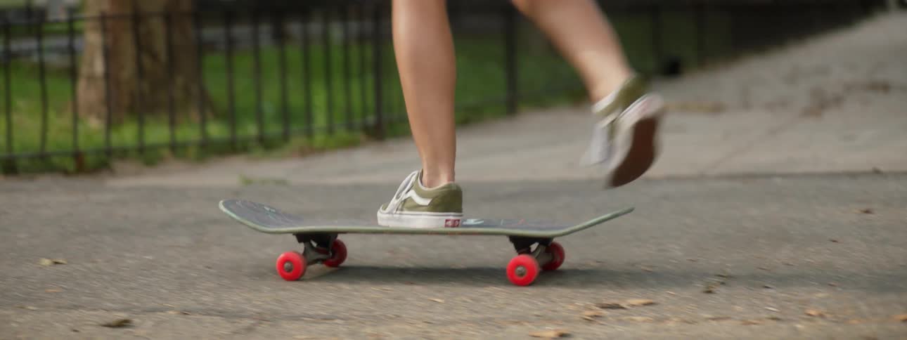 Woman Skateboarding In New York