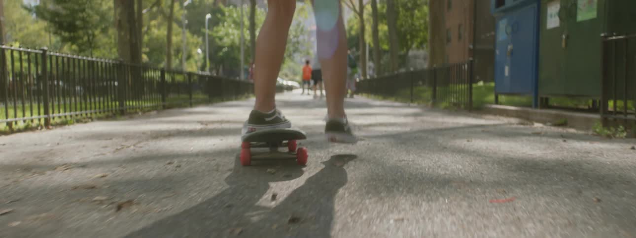 Woman Skateboarding In New York
