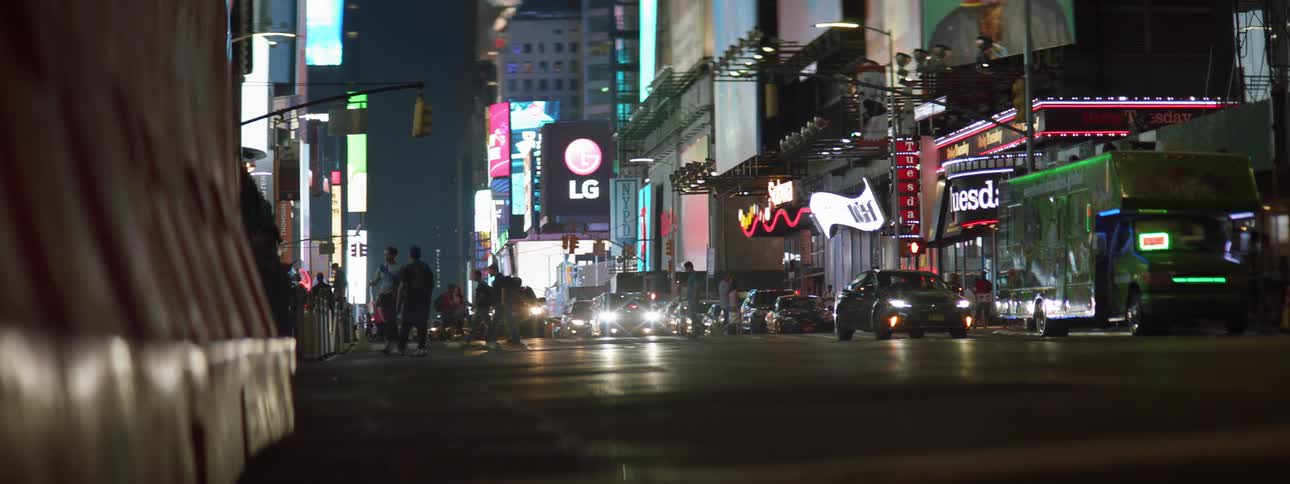 Time square street signs and lights