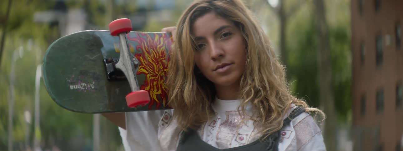 Woman Skateboarding In New York