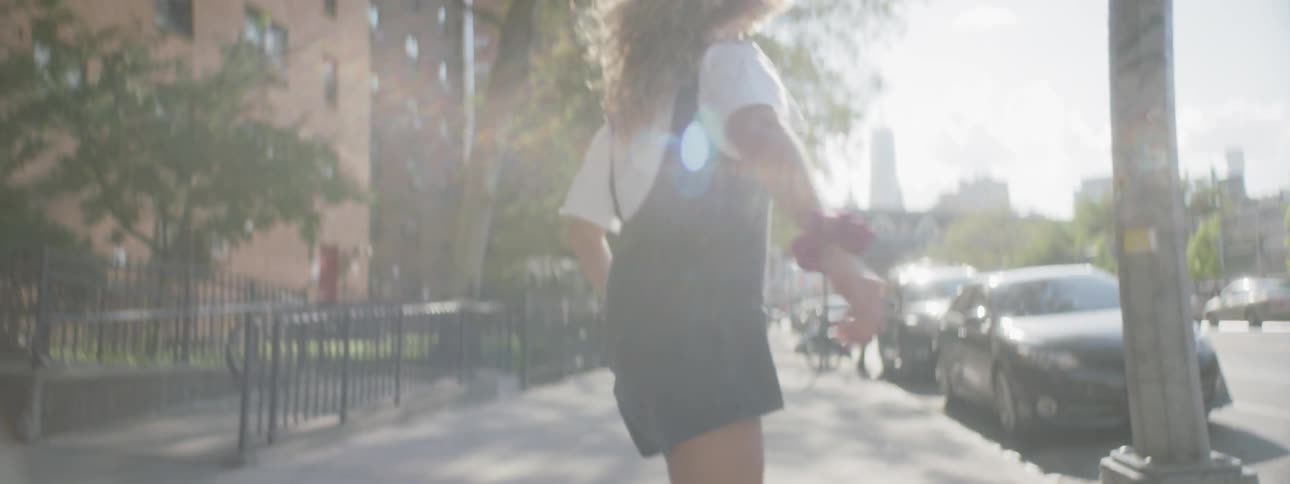 Woman Skateboarding In New York